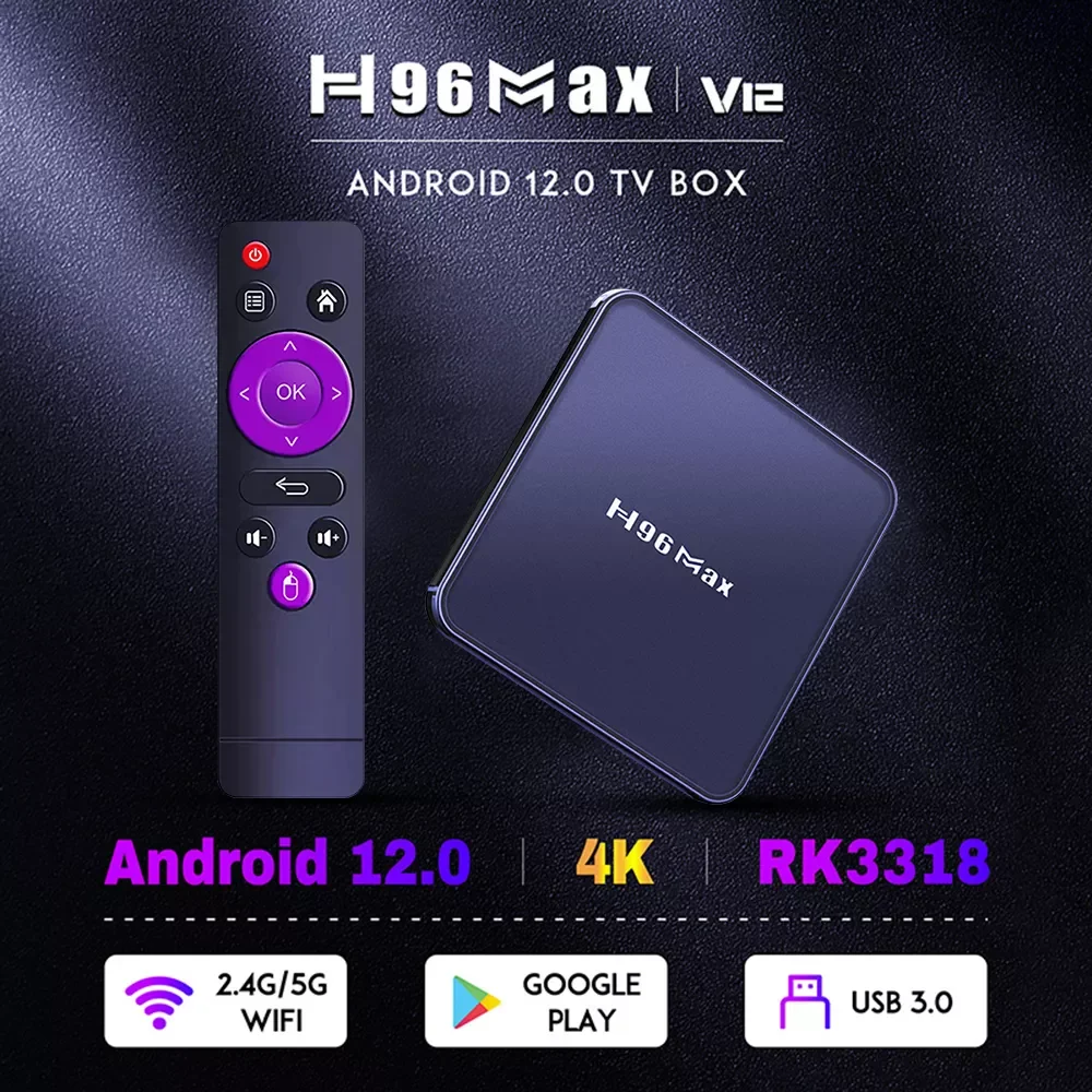 

NEW2023 MAX Smart TV Box Android 12 4K 2.4G 5G Wifi Bluetooth 4.0 HDR10 USB 3.0 USB 2.0 Media Player Set TV BOX 4G 16G/32G/64G