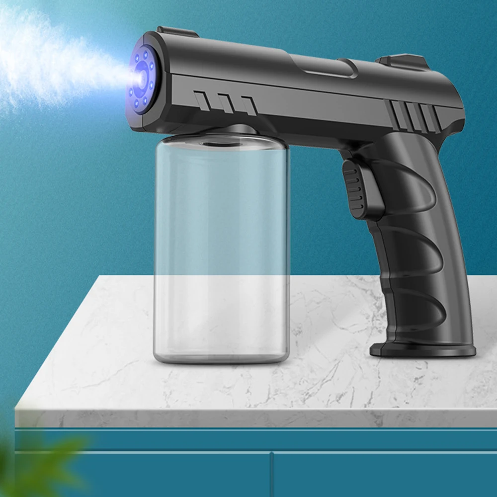 

280ML Wireless Electric Sanitizer Sprayer USB Nano Blue Light Steam Spray Gun home garden Disinfection Watering Atomizer tool
