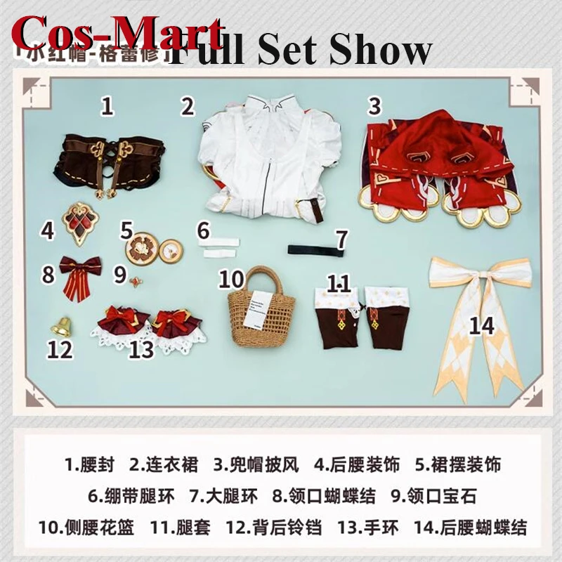 Cos-Mart Game Honkai Impact 3 костюм Griseo для косплея великолепная маленькая красная кепка