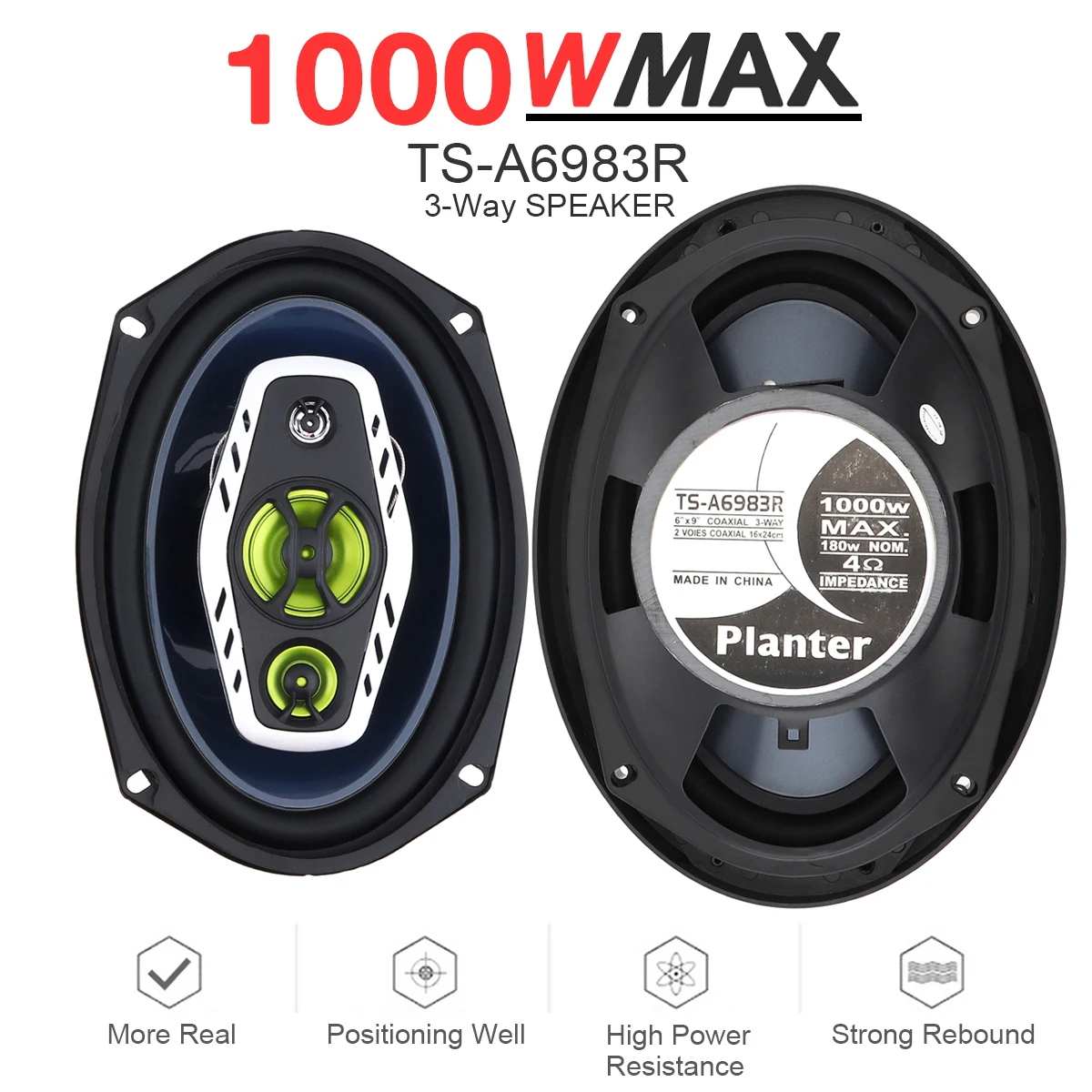 

6x9 Inch A6983R 1000W 3 Way Car Coaxial Auto Audio Music Stereo Full Range Frequency Hifi Speakers Non Destructive Installation