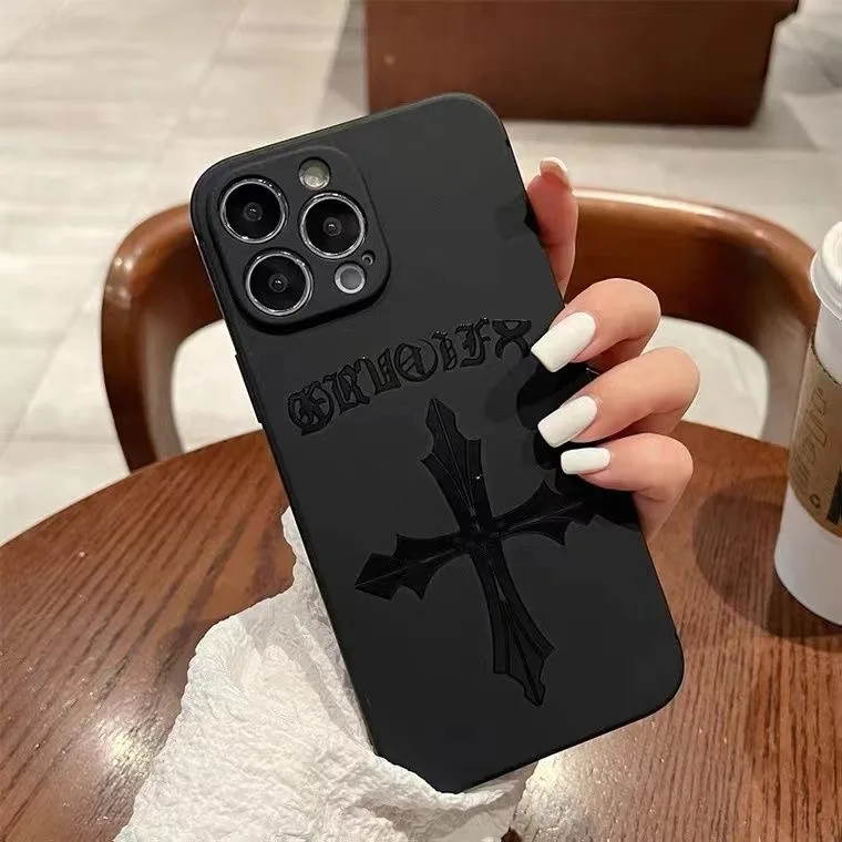 

Crosses Pattern Phone Case for iPhone 14 13 12 11 Pro Mini X XR XS Max Street Style Mobile Phone Lens Protection Cases & Covers