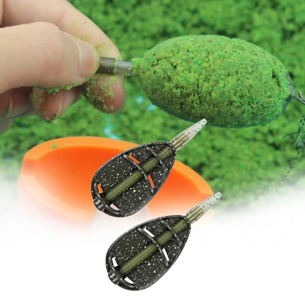 1pc Carp Fishing Feeder Inline Method Feeder Mould Carp Fishing 25g/35g/45g Outerdoor Riverside Lure Bait Holder Basket Tackle