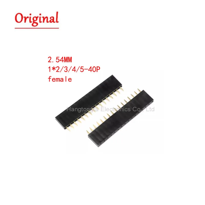10 шт. 2 54 мм однорядный прямой женский контактный разъем медная игла 1 X 3 4 5 6 8 10-40 PIN