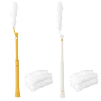 microfiber duster for cleaning bendable feather dusters with 3 replaceable brushes feather duster for home office cleaning