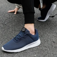 2022 new fashion men sneakers breathable walking shoes comfortable anti slip shock absorbing knit male sport shoes black