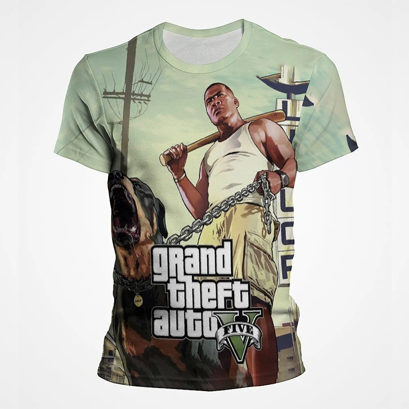 

Grand Theft Auto T Shirt Men Women Cool Gta 4 5 6 Tee Fashion 3D Print T-shirt Summer Short Sleeve Streetwear Clothing Tops