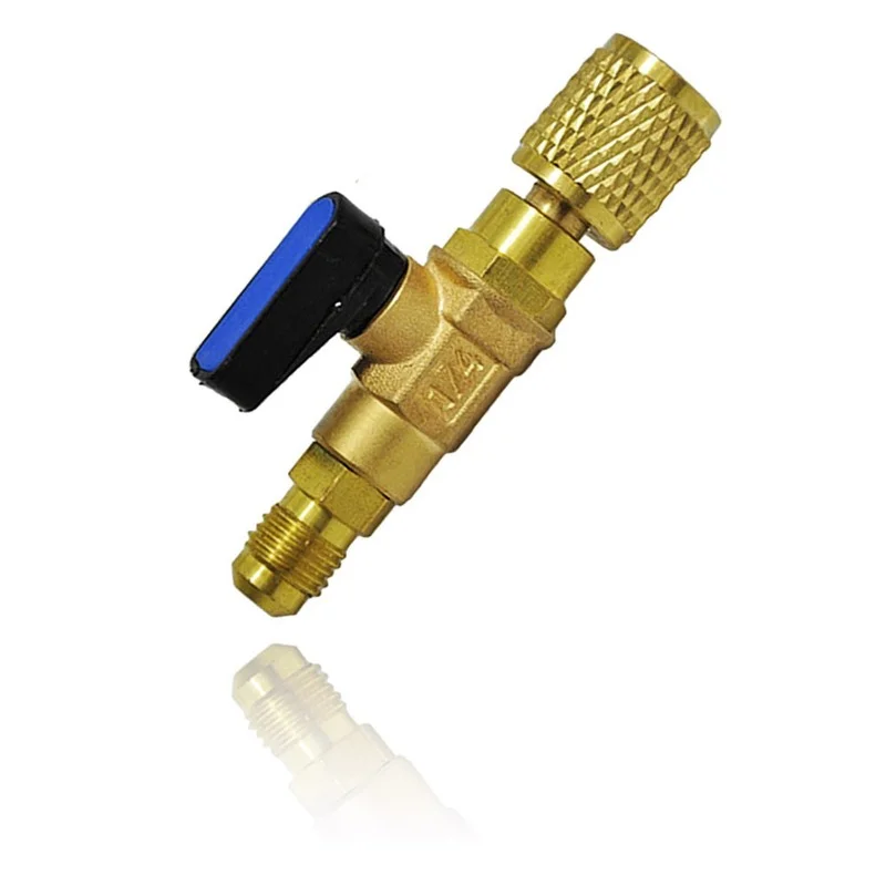 1pc Pro R410a R134a Shut Ball Valves for A/C Charging Hoses HVAC 1/4
