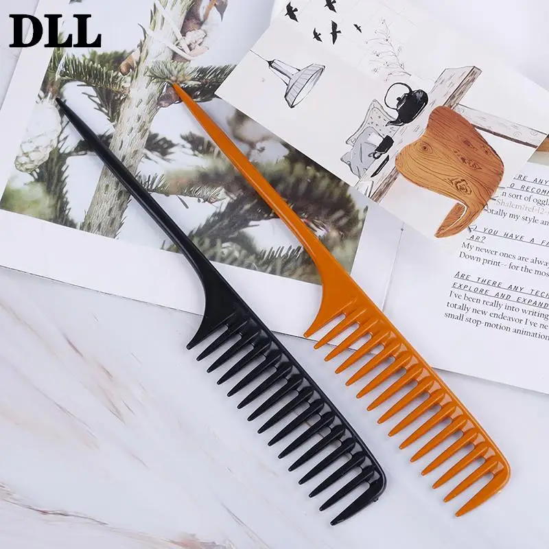 

1 Pc Hair Brush Hairdressing Tool DIY Hair Wide Teeth Combs 2 Colors New Professional Tip Tail Comb For Salon Barber Section