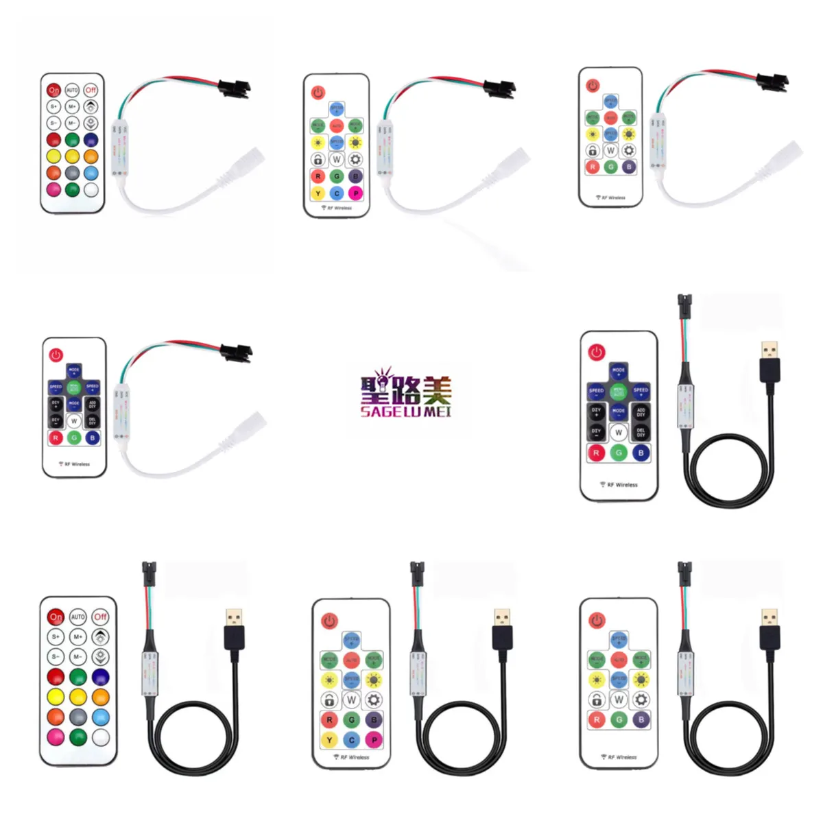 

DC5V-24V 12V Led Pixel IC Controller USB/DC RF 14/17/21Key Remote For Full Color WS2811 WS2812B SK6812 1903 LED Strip Lighs Tape