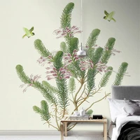 hand painted 3d green plants tree leaves photo mural non woven wallpaper for bedroom living room wall decoration custom any size