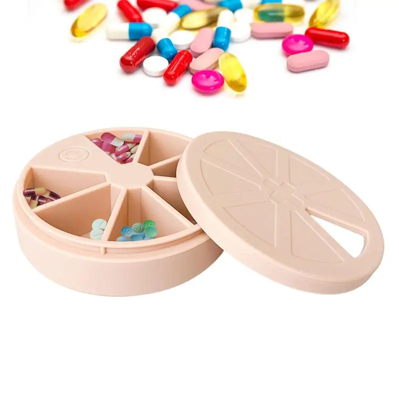 

Круглый органайзер для таблеток, удобный дорожный круглый органайзер для таблеток, силиконовая коробка для таблеток, для хранения витамина...