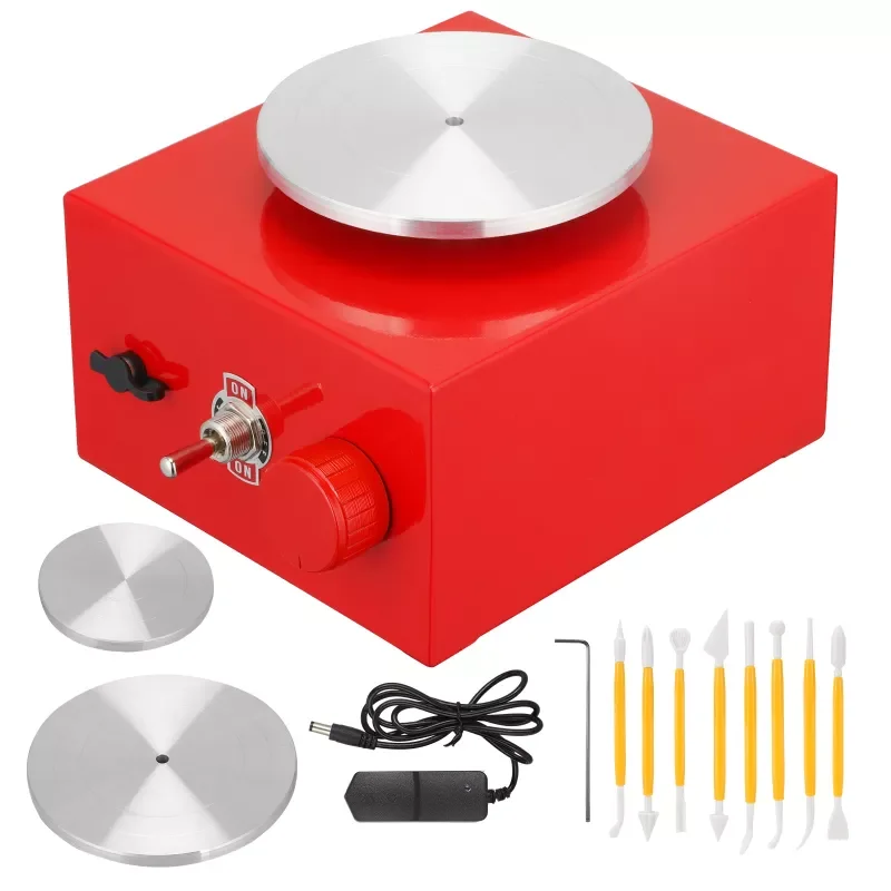 

Mini Pottery Wheel 6.5cm 10cm Turntable Mini Pottery Machine Electric Pottery Machine DIY Clay Tool with Tray for Ceramic Work