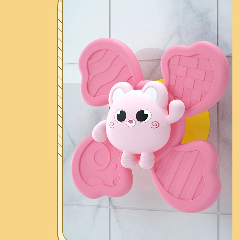 1PC Spinning Top Bath Toys for Children Cartoon Flower Fidget Gyro Spinner Kids Funny Child Rattles Baby Bathing Educational Toy