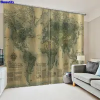 Beautify European Style 3D Curtains The Living Room Bedroom Window Curtain Map Photo Drapes Blinds