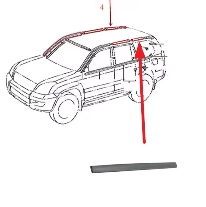 

1 шт. резиновое уплотнение раковины на крышу для Land Cruiser Prado 120, уплотнение на крышу Lexus GX470 2003-2009, 7557-60030