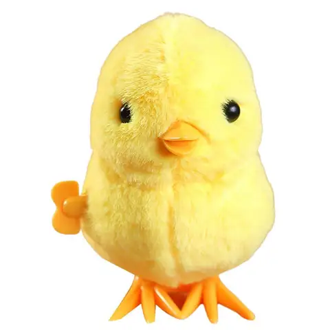 Маленькая утка, заводные игрушки, желтая прыгающая цыпленка, милая плюшевая имитация, развивающая ходячая курица, интересная игрушка для детей, 1 шт.