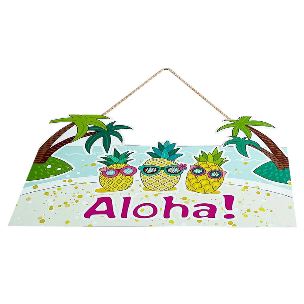 

Hawaii Aloha Wood Sign Pineapple Pattern Hanging Sign House Door Hanging Sign