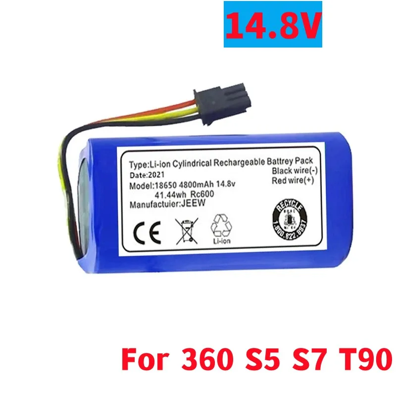 

High Capacity 14.8 v 6800mah Robotic Vacuum Cleaner Battery Pack for 360 S5 S7 T90 Robotic Vacuum Cleaner Replacement Batteries