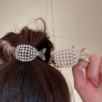 korean new pearl crystal fish hair crabs claws for women hair accessories rhinestone hairgrips wholesale