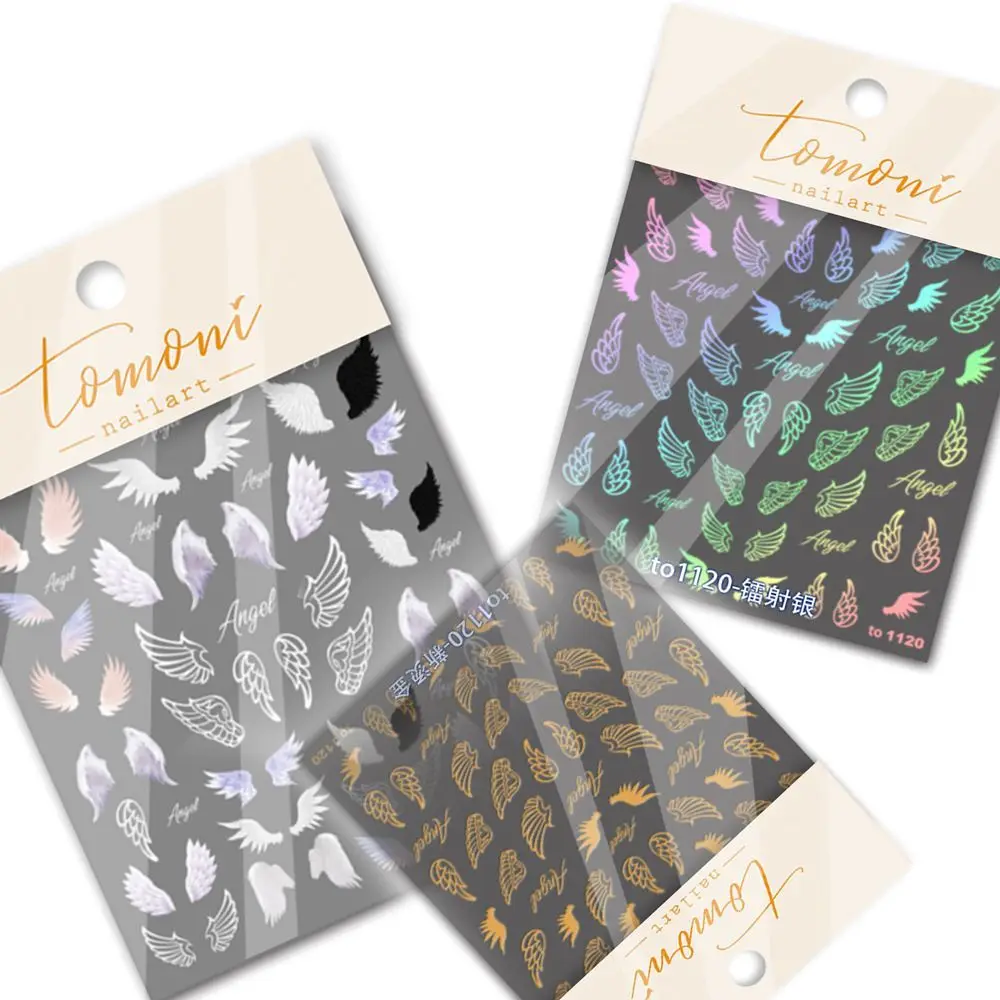 

New Self Adhesive Angel Wings 5D Nail Sticker Nail Art Decoration Decals Transfer Stickers