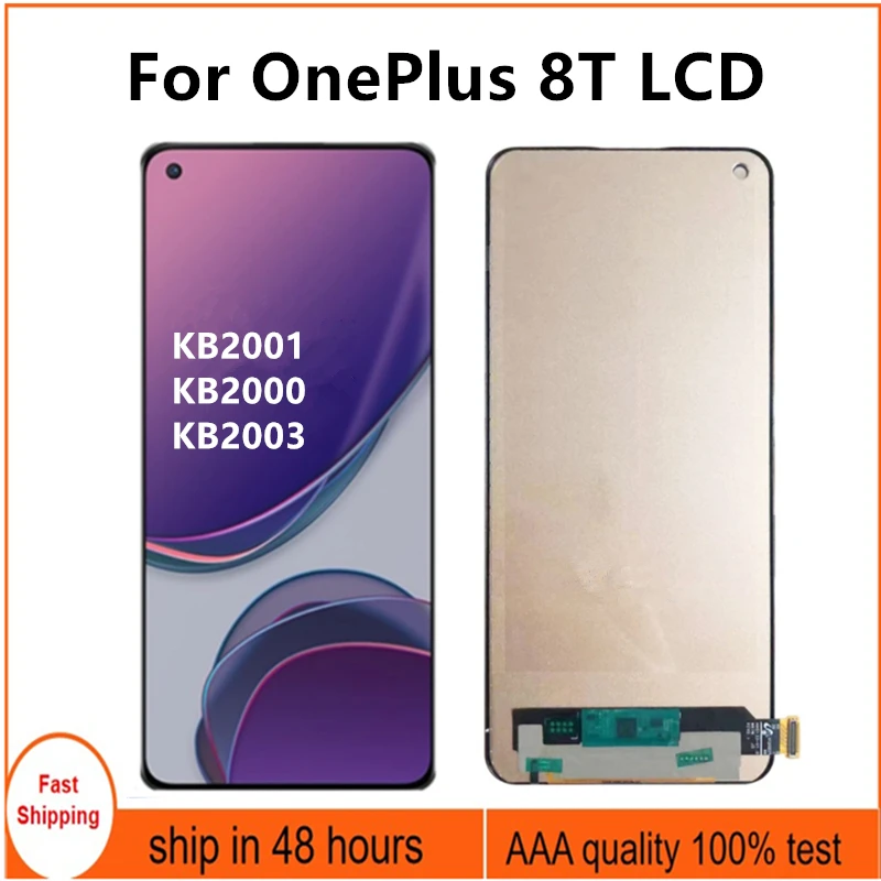 

6,55 "TFT для OnePlus 8T 1 + 8T ЖК-дисплей, экран, сенсорная панель, дигитайзер, сменный ЖК-дисплей KB2001 KB2000 KB2003