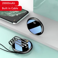 20000mah power bank portabale phone charger powerbank with cable for iphone 12 13 samsung s22 xiaomi poverbank external battery