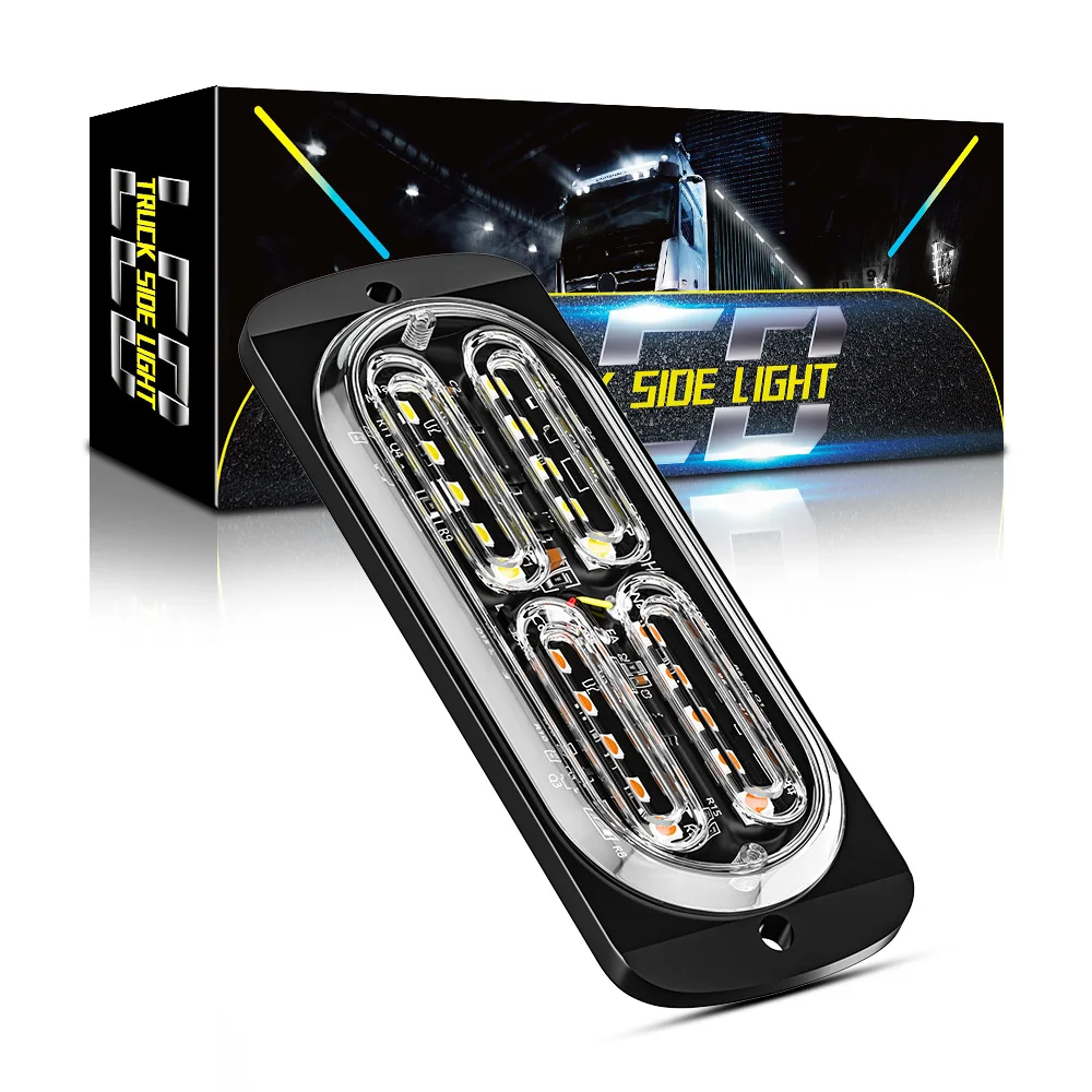 

Fog Lights Ultra Thin Explosive Flashing 20 Light LED Truck Side Lights DC12-24V Warning Light Signal Truck Strobe Explosive