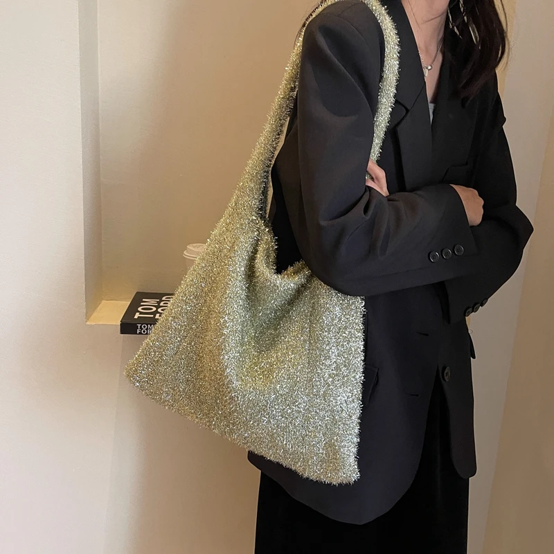 

Новинка, женская модная сумка-тоут в Пушистом стиле, женская сумка на плечо, Женский кошелек-клатч для вечеринки, кошелек, сумка для подмышек