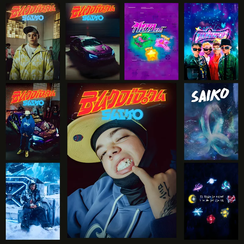 Saiko Singer Poster Self-adhesive Art Waterproof Paper Sticker Coffee House Bar Room Wall Decor