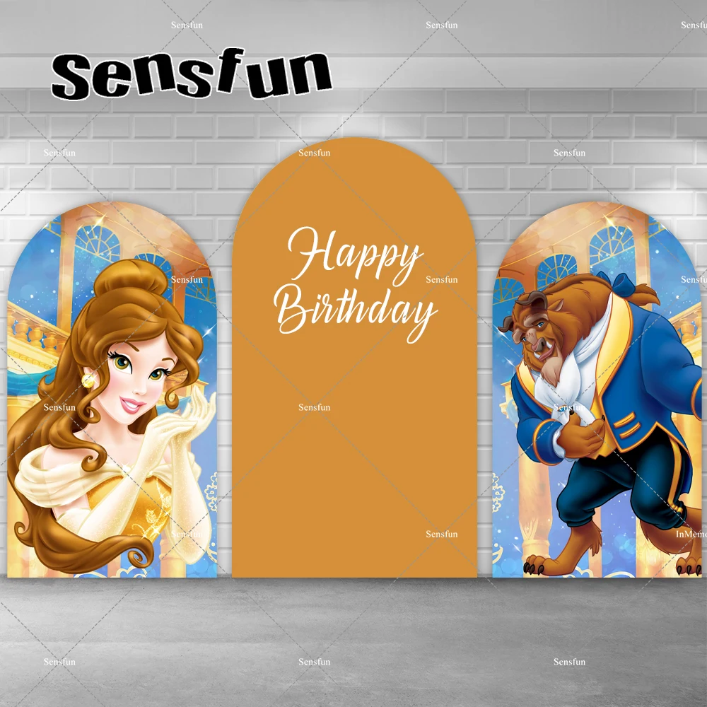 

Beauty and The Beast Princess Belle Arch Backdrop For Photography Baby Shower Girls Birthday Party Chiara Wall Background