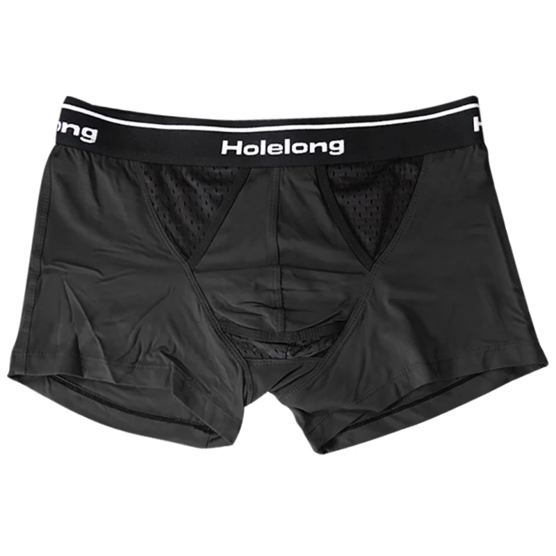 3-Pack Men Modal Boxer Underwear with Scrotum Bag Penis Separation Underwear Breathable Functional Underwear Prolonged Sex Boxer