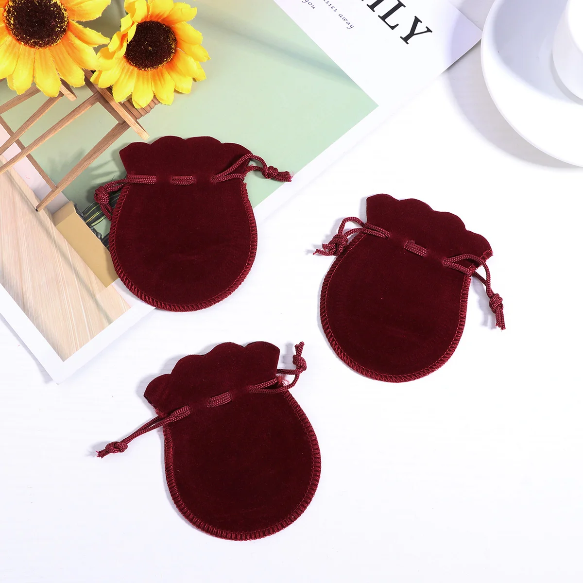 

10 шт., подарочные пакеты для ювелирных изделий, 7 Х9 см