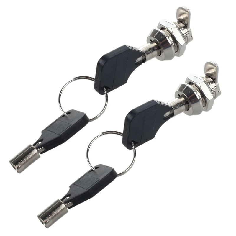 

2Pcs 12Mm Threaded Keyed Quarter Turn Cam Lock For Drawer Box Locker