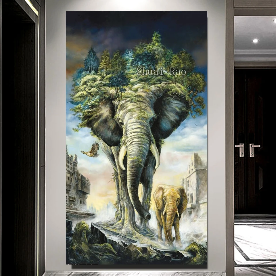 Forest Elephant Mother And Cub Diamond Painting New Arrival Full Diamond Mosaic Embroidery Cross Stitch Kits Home Decor Gift