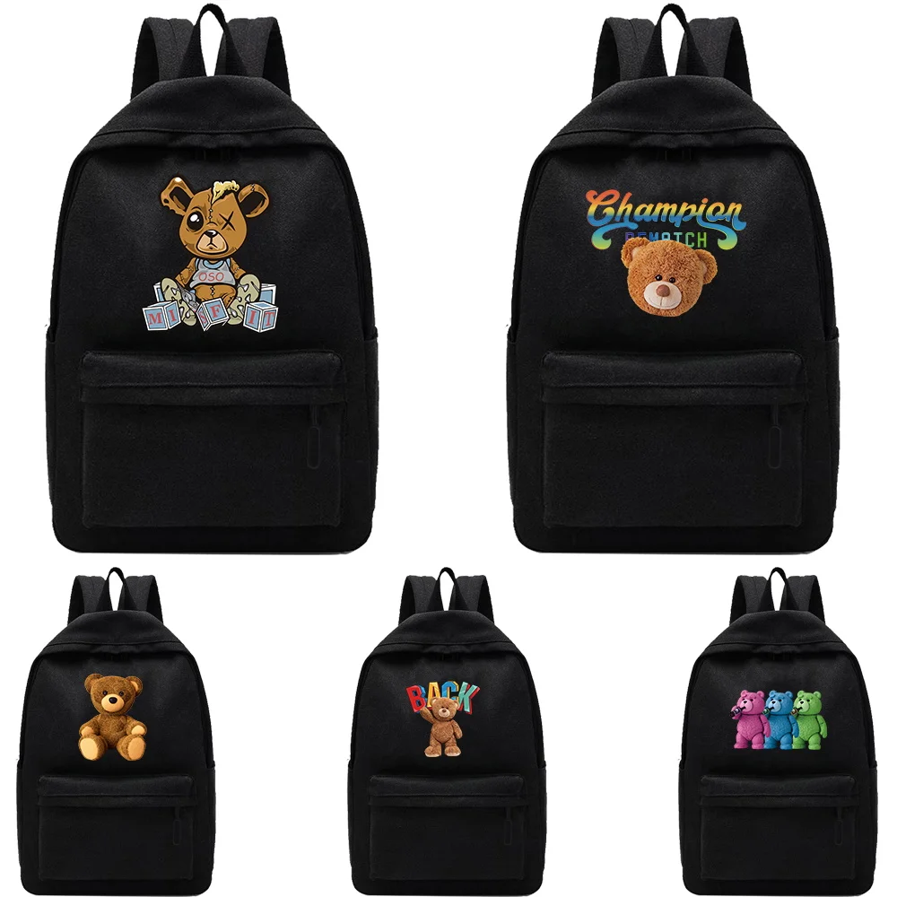

Cute Bear Printed Unisex Shoulder Backpack Hiking Backpack Casual Outdoor Sport School Bag Large Capacity Travel Laptop Rucksack