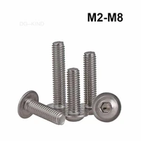 m2 m2 5 m3 m4 m5 m6 m8 half round button flange head with inner washer enchants screws allen socket a2 304 stainless steel