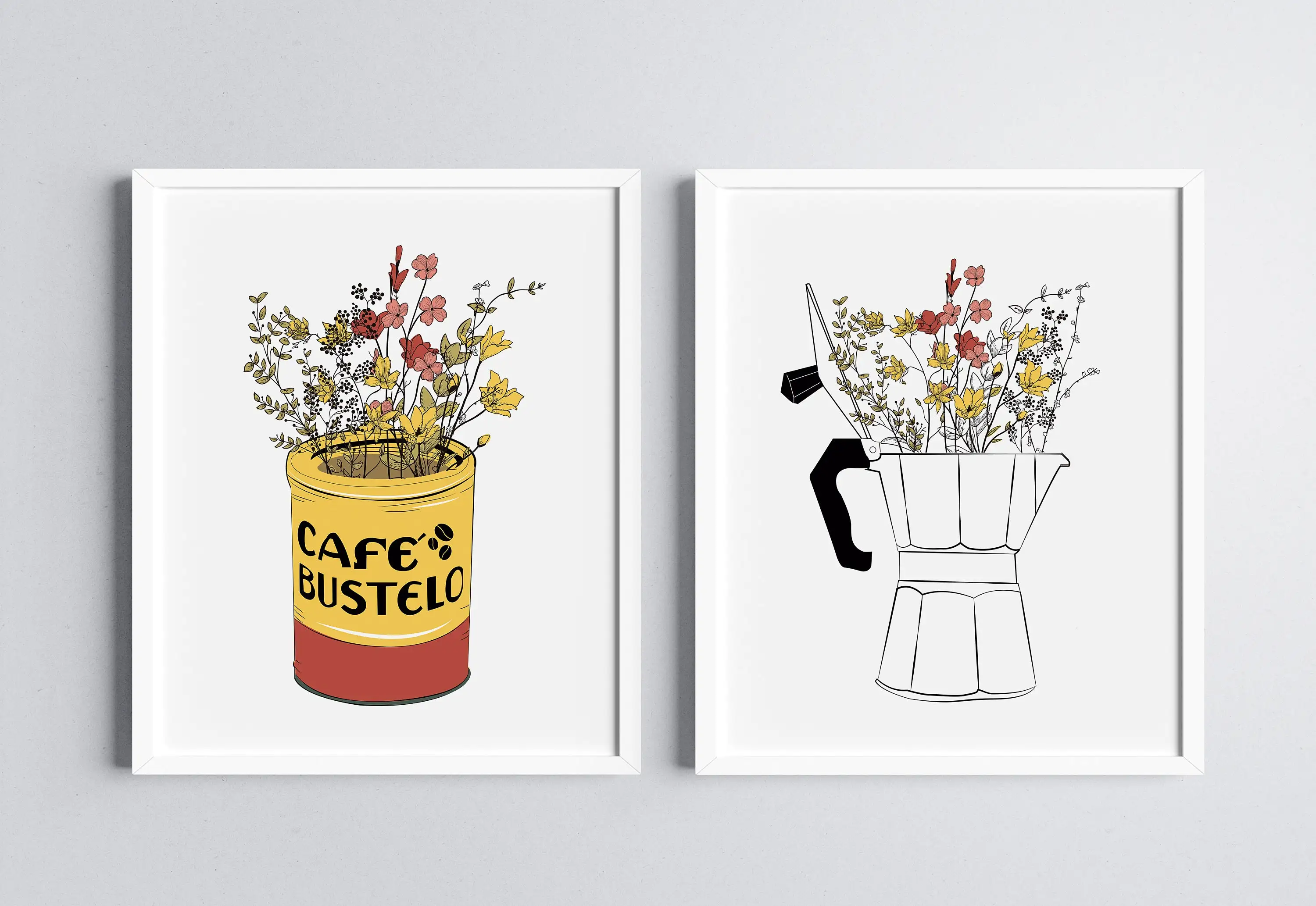 Минималистичная Кухонная Кружка С Цветочным Принтом Настенная Художественная