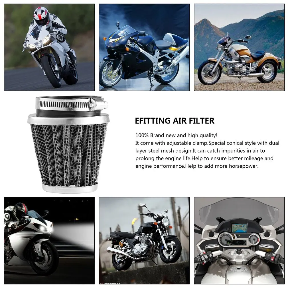 SCL MOTOS Universal 35mm 39mm 42mm 44mm Mushroom Head Motorcycle Carburetor Air Filter Cleaner Intake Pipe Modified Scooter images - 6