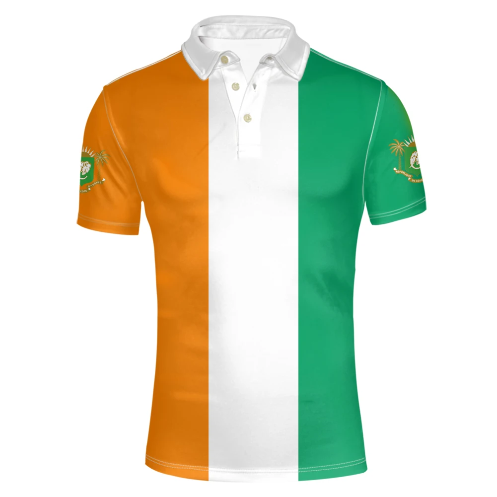 

Cote D'ivoire Custom Made Name Number Photo Team Logo Ci Polo Shirt Civ Ivory Coast Nation French D Ivoire Flag Casual Clothes