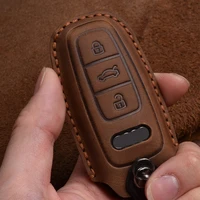 real leather car key case cover for audi a3 a4 b9 a6 c8 a7 s7 4k a8 d5 s8 q7 q8 sq8 e tron 2018 2019 2020 2021 accessories
