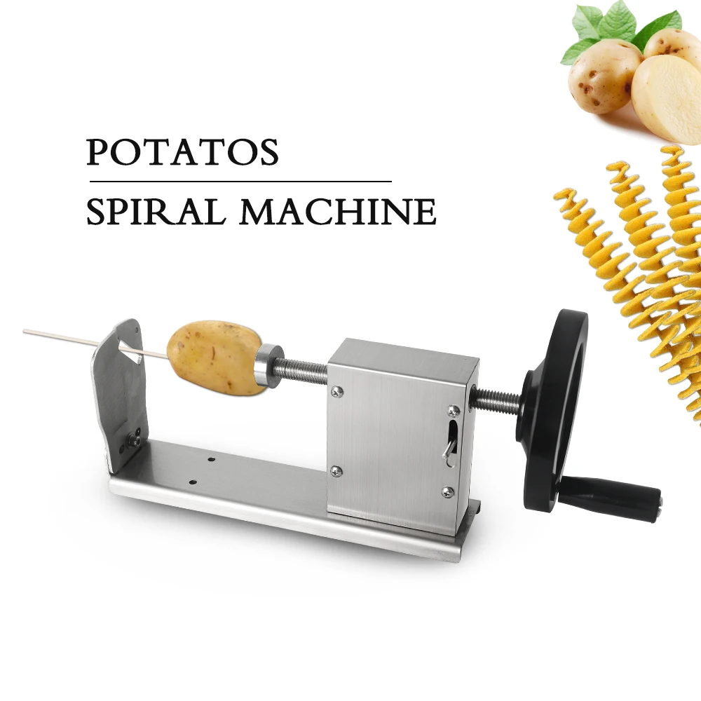 ITOP Twist Tornado Potato Cutter Manual Spiral Potato Slicer 3 Functions Food Processor Vegetable Curly Fries Twister Slicer