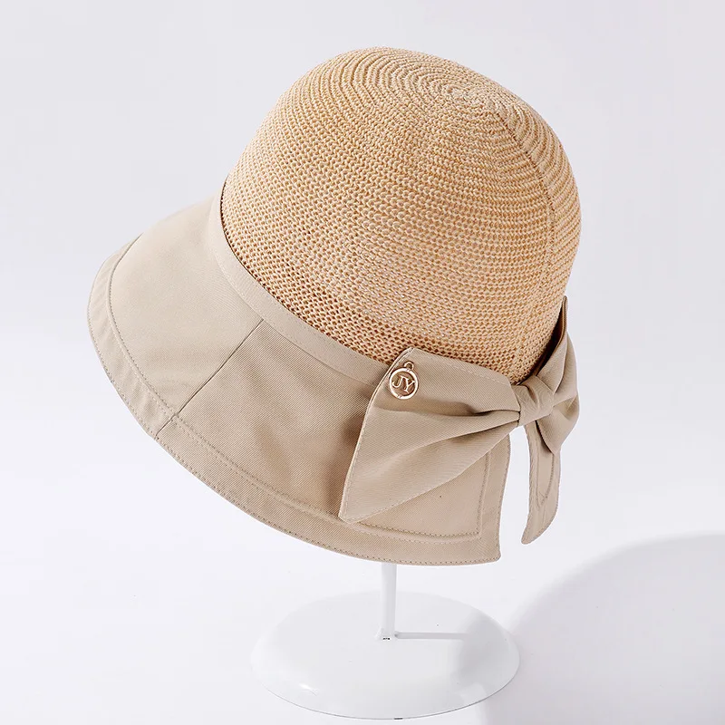

Соломенная шляпа в Корейском стиле, дышащая тканевая Панама от солнца с прострочкой и разрезом на краях, для рыбалки