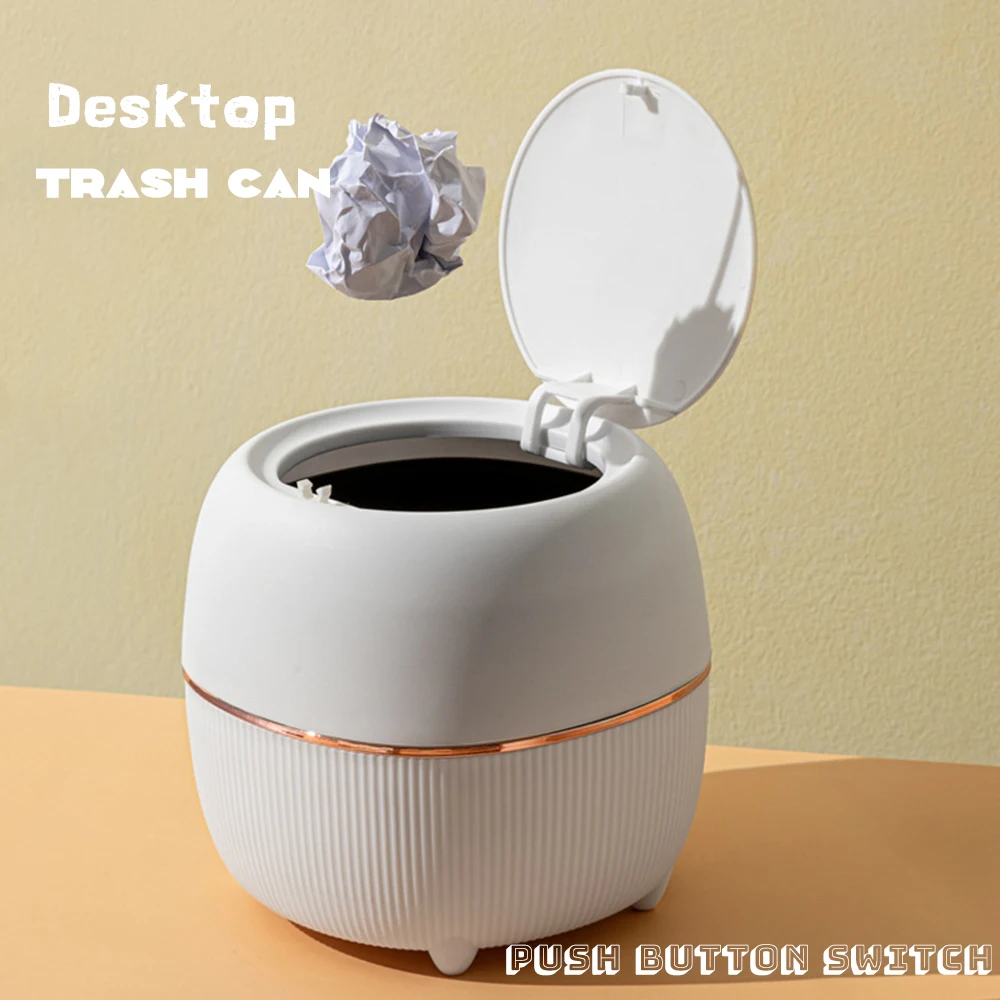 

Mini Small Waste Bin Fashion Push Desktop Garbage Trash Can Creative Home Office Table Trash Can Tea Table Garbage Bucket