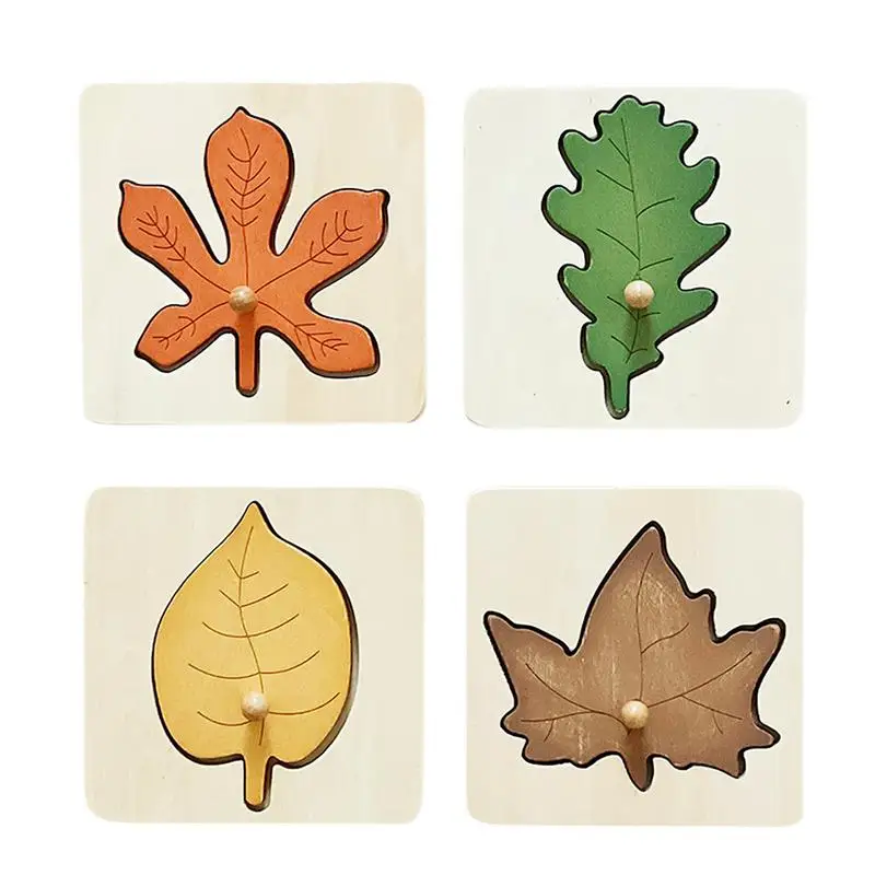 

Montessori Leaf Puzzle Wooden Jigsaw Puzzles For Toddlers Educational Learning Stem Toys For Preschool Early Child Boys Girls