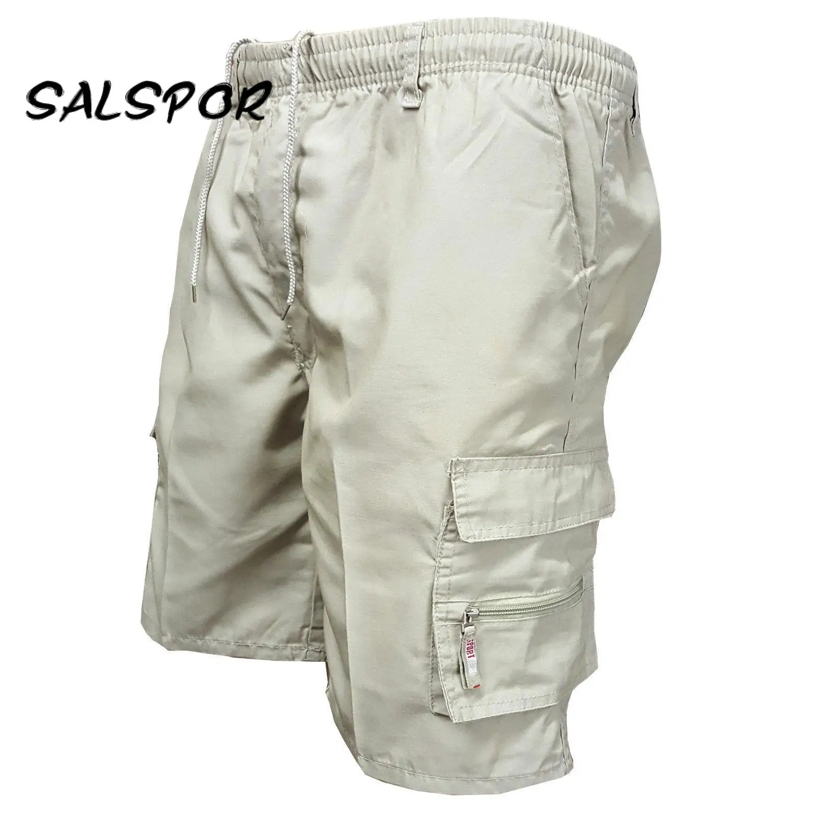 SALSPOR Men's Overalls Shorts Loose Casual Outdoor Sports Pants Brethable Stretchy Pockets Boardshorts  Male Fashion Streetwear