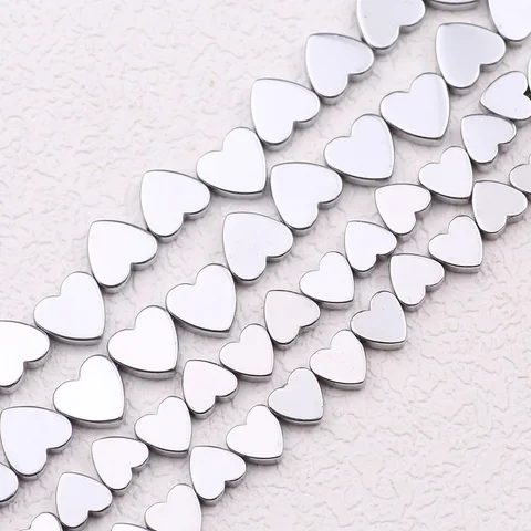 Золотые бусины из гематита сердце  HGKLBB