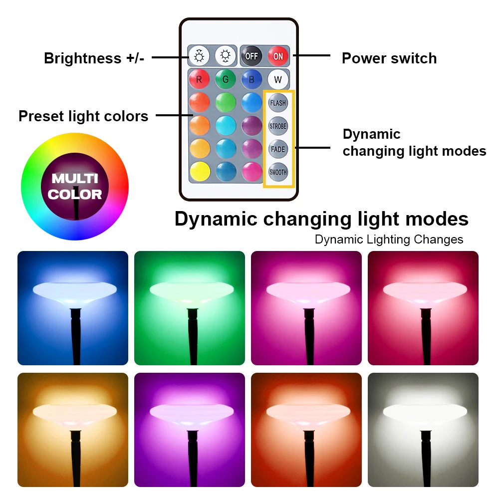 IP65 уличный светодиодный солнечный свет RGB водонепроницаемый газонный светильник