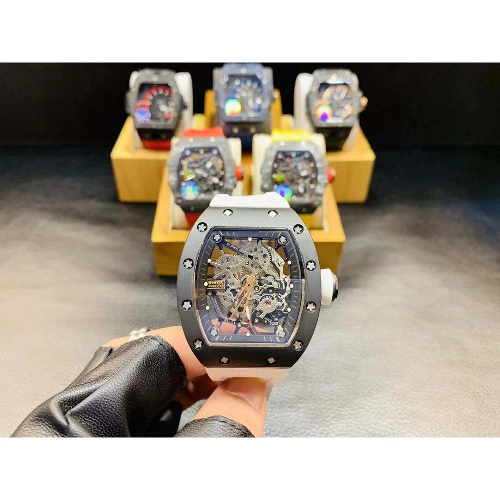 

Мужские часы с автоматическим механическим механизмом и резиновым ремешком из нержавеющей стали