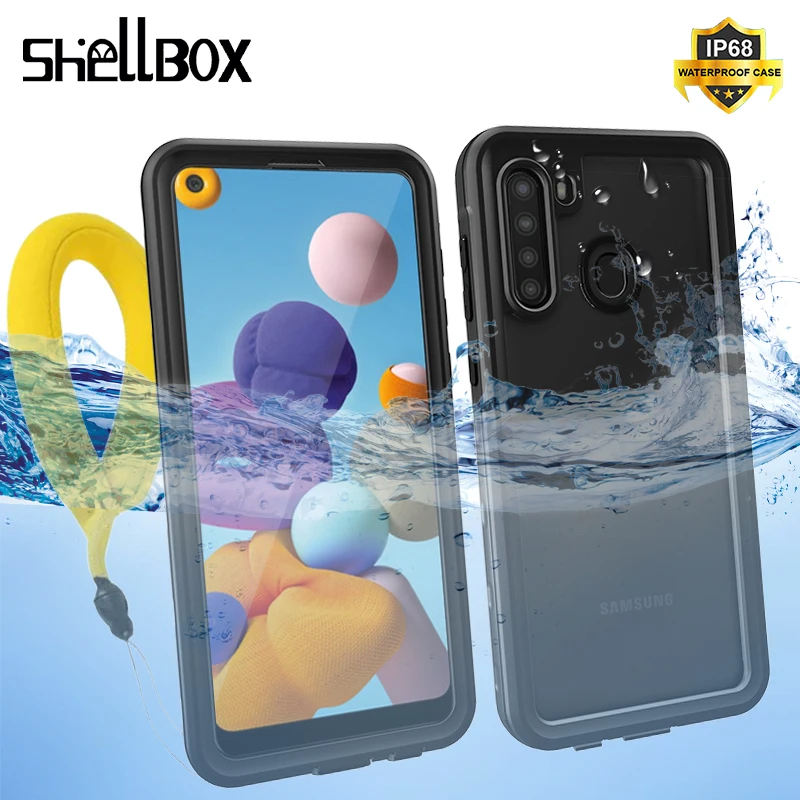

Shellbox IP68 Diving Swimming Waterproof Case For Samsung Galaxy A51 A32 A52 A72 5G Shockproof Silicone Cover