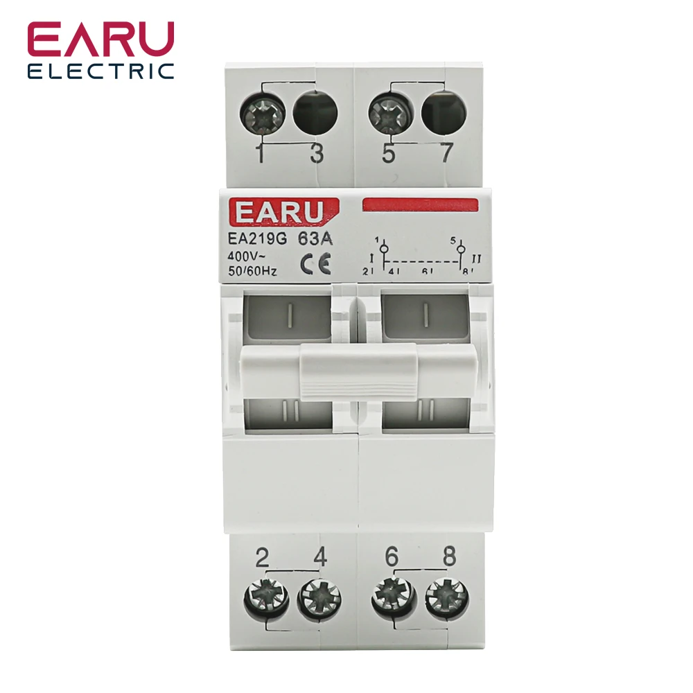 

2P 40A 63A MTS Dual Power Manual Transfer Interlock Circuit Breaker Din Rail Isolating Discounnecting Switch